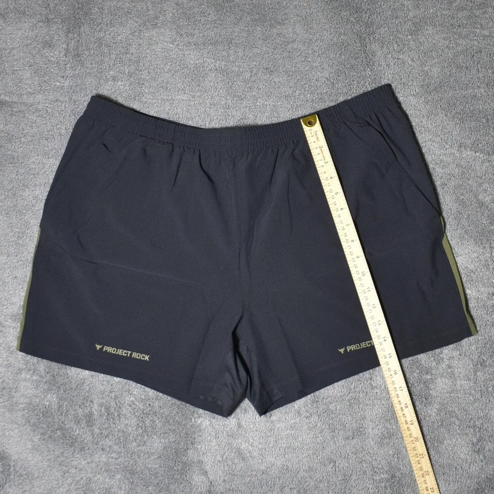 Under Armour Project Rock Ultimate 5" Shorts Men's 2XL Black Marine OD Green NWT - Picture 3 of 11